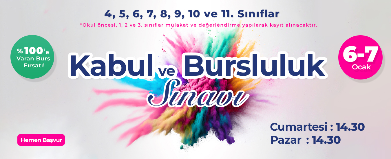 Bilgi Koleji 6-7 Ocak 2024 Kabul ve Bursluluk Sınavı
